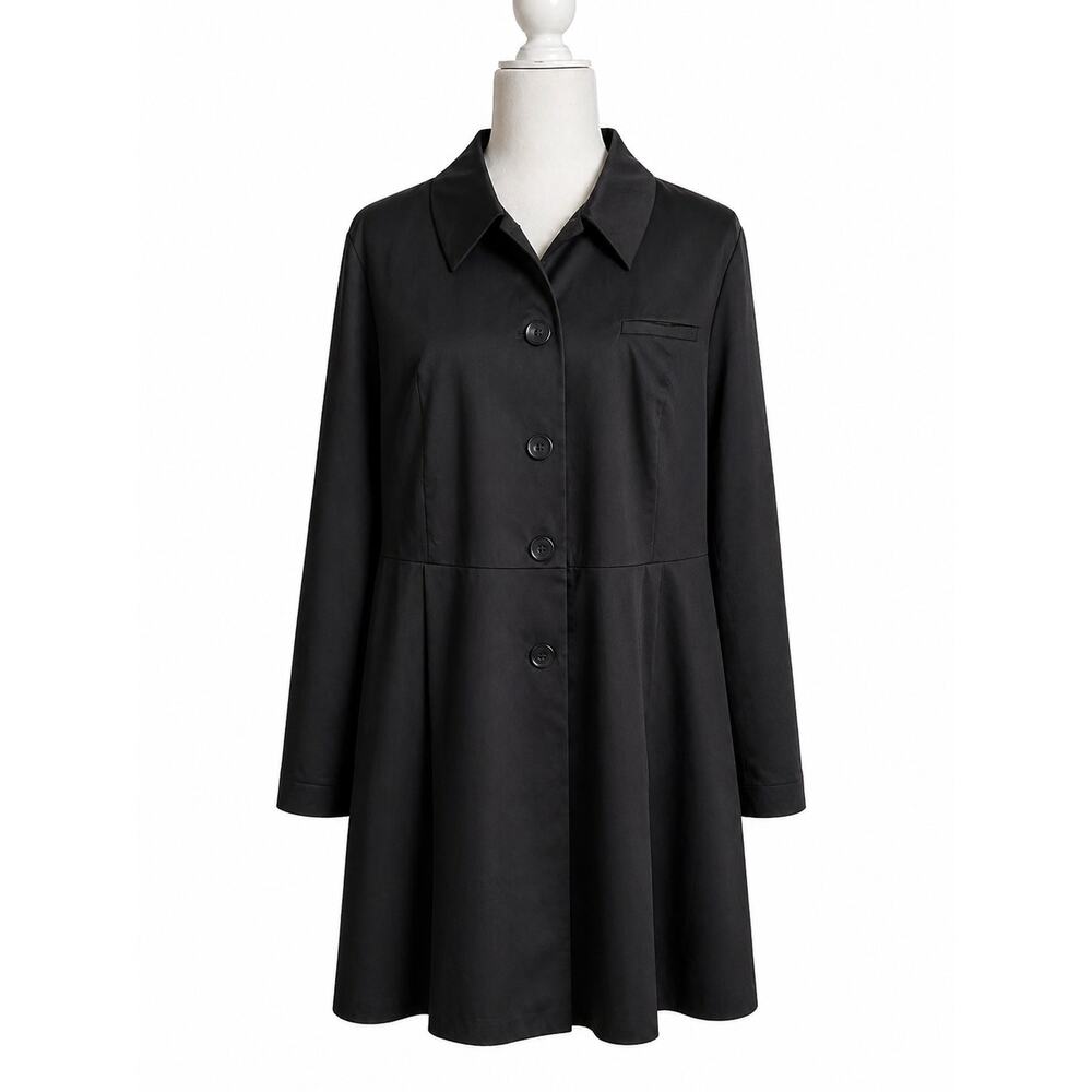 Figs Kamala Black Lab Coat Women's XL Doctor Workwear Uniform Fit and Flare